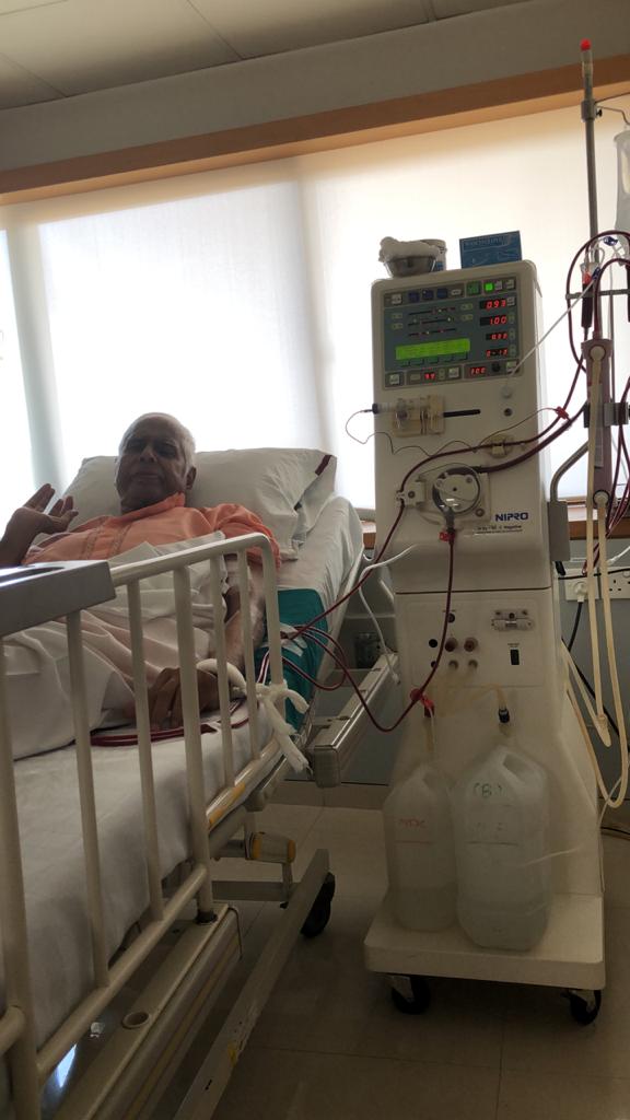 Father during dialysis treatment